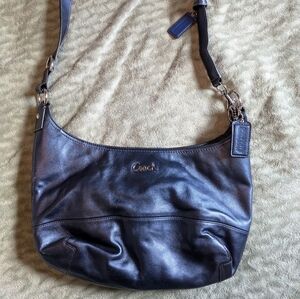 COACH Vintage METALLIC BLUE SHOULDER  BAG